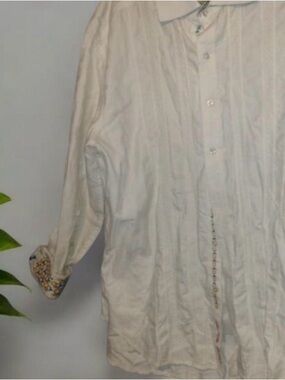 Robert Graham Cream Button-Down Casual Shirt